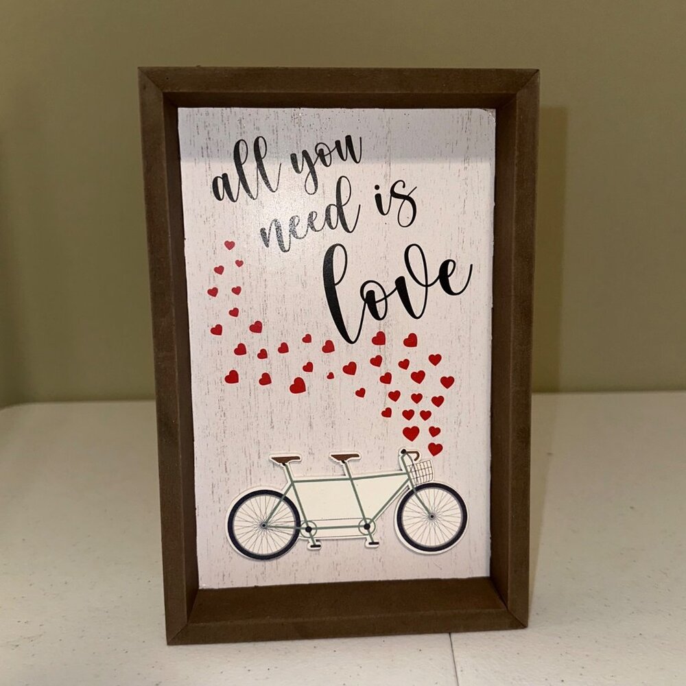 Reversible Valentines Day Decoration ALL YOU NEED IS LOVE-HAPPINESS IS HOMEMADE